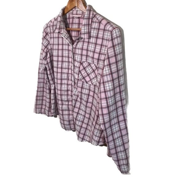 Victoria Secret Pink Plaid Button Down Shirt/Top - Picture 7 of 10